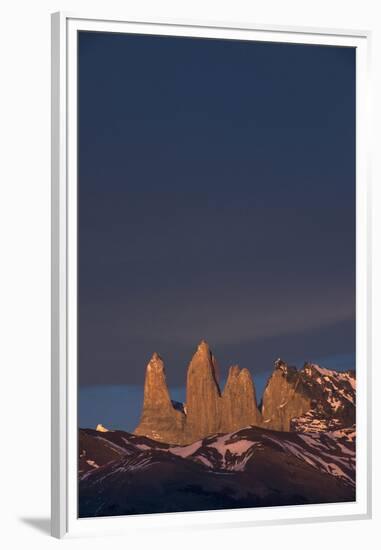 Torres del Paine Mountain Peaks, Patagonia, Magellanic Region, Chile-Pete Oxford-Framed Premium Photographic Print