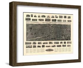 Torrington, Connecticut - Panoramic Map-Lantern Press-Framed Art Print