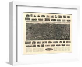 Torrington, Connecticut - Panoramic Map-Lantern Press-Framed Art Print