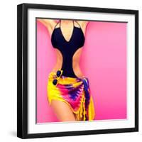 Torso of a Girl in a Swimsuit Fashion-Evgeniya Porechenskaya-Framed Premium Photographic Print