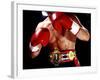 Torso of a Male Boxer Wearing Boxing Gloves and a Belt-null-Framed Photographic Print