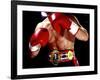 Torso of a Male Boxer Wearing Boxing Gloves and a Belt-null-Framed Photographic Print