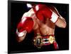 Torso of a Male Boxer Wearing Boxing Gloves and a Belt-null-Framed Photographic Print