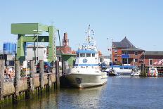 Ship bug in the Außenweser, car transporters ship, Bremerhaven, Bremen, Germany-Torsten Krüger-Framed Photographic Print