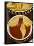 Tortilla Chips with Chili Sauce, Mexican Food, Mexico, North America-Nico Tondini-Framed Stretched Canvas