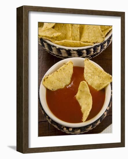 Tortilla Chips with Chili Sauce, Mexican Food, Mexico, North America-Nico Tondini-Framed Photographic Print