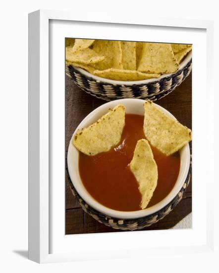 Tortilla Chips with Chili Sauce, Mexican Food, Mexico, North America-Nico Tondini-Framed Photographic Print