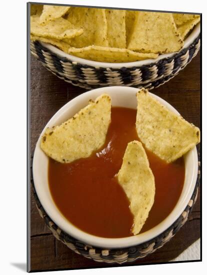 Tortilla Chips with Chili Sauce, Mexican Food, Mexico, North America-Nico Tondini-Mounted Photographic Print