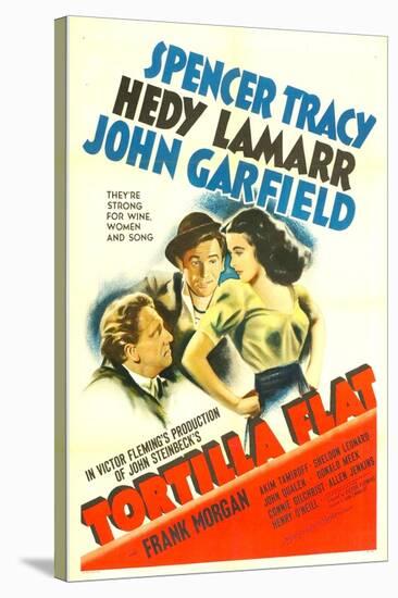 TORTILLA FLAT, from left: Spencer Tracy, John Garfield, Hedy Lamarr, 1942.-null-Stretched Canvas