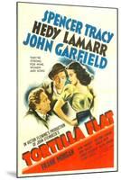 TORTILLA FLAT, from left: Spencer Tracy, John Garfield, Hedy Lamarr, 1942.-null-Mounted Art Print