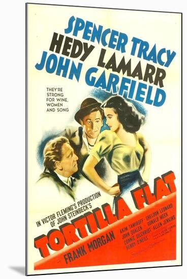 TORTILLA FLAT, from left: Spencer Tracy, John Garfield, Hedy Lamarr, 1942.-null-Mounted Art Print