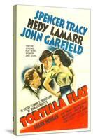 TORTILLA FLAT, from left: Spencer Tracy, John Garfield, Hedy Lamarr, 1942.-null-Stretched Canvas