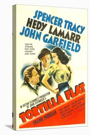 TORTILLA FLAT, from left: Spencer Tracy, John Garfield, Hedy Lamarr, 1942.-null-Stretched Canvas