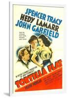 TORTILLA FLAT, from left: Spencer Tracy, John Garfield, Hedy Lamarr, 1942.-null-Framed Art Print