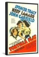 TORTILLA FLAT, from left: Spencer Tracy, John Garfield, Hedy Lamarr, 1942.-null-Framed Art Print