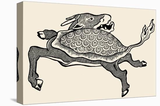 Tortoise with Stag's Head-null-Stretched Canvas