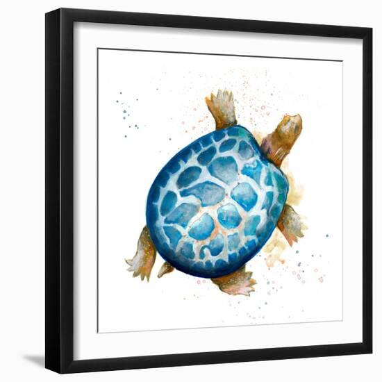 Tortuga Azul Square-Patricia Pinto-Framed Art Print