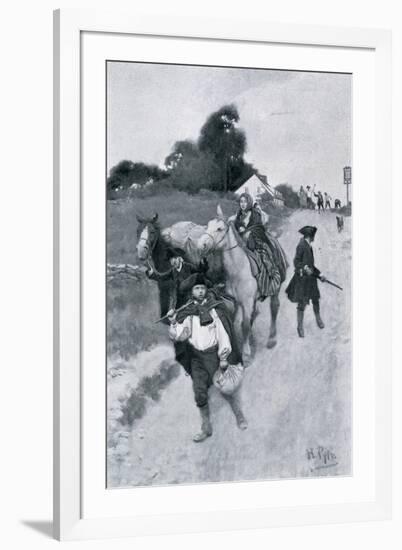 Tory Refugees on Their Way to Canada, Illustration from "Colonies and Nation" by Woodrow Wilson-Howard Pyle-Framed Giclee Print