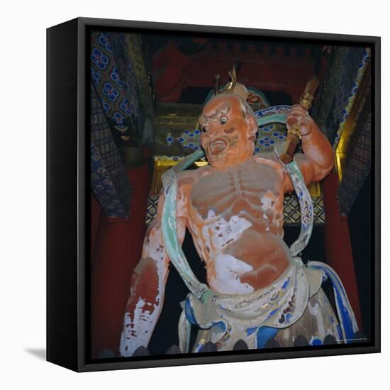 Toshogu Shrine, a Guard of the Omote Gate, Nikko, Honshu, Japan-Christopher Rennie-Framed Stretched Canvas