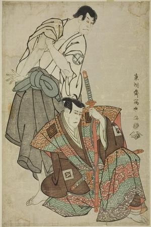 The Actors Ichikawa Yaozo III as Fuwa Banzaemon and Sakata Hangoro Lll as Kosodate Kannonbo, 1794