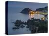 Tossa de Mar at Costa Brava in the evening-enricocacciafotografie-Stretched Canvas