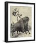 Tossed by a Prairie Bull-null-Framed Giclee Print