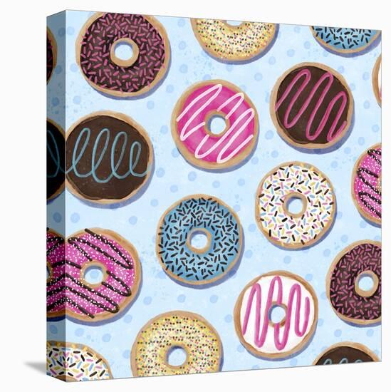 Tossed Painterly Donuts-Elizabeth Caldwell-Stretched Canvas
