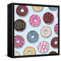 Tossed Painterly Donuts-Elizabeth Caldwell-Framed Stretched Canvas