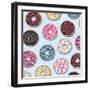 Tossed Painterly Donuts-Elizabeth Caldwell-Framed Giclee Print