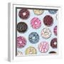 Tossed Painterly Donuts-Elizabeth Caldwell-Framed Giclee Print