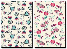 Tossed Tulip Garden Floral Patterns-null-Stretched Canvas