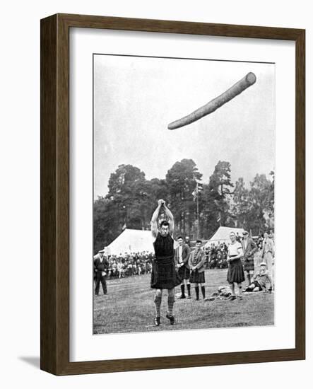 Tossing the Caber at the Highland Games, Scotland, 1936-null-Framed Giclee Print