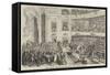 Total Abstainers' Meeting in Sadler's Wells Theatre-George Cruikshank-Framed Stretched Canvas