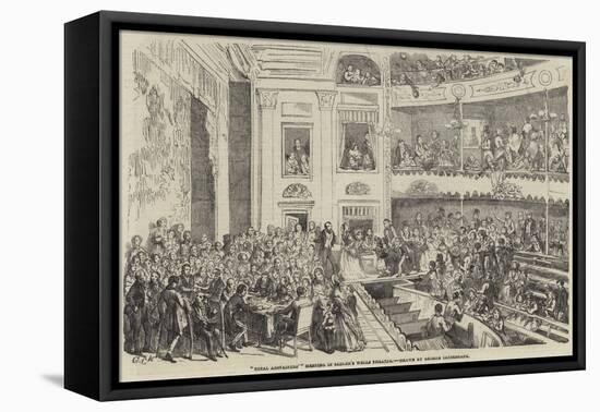 Total Abstainers' Meeting in Sadler's Wells Theatre-George Cruikshank-Framed Stretched Canvas