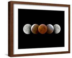 Total Lunar Eclipse, Montage Image-Dr. Juerg Alean-Framed Photographic Print