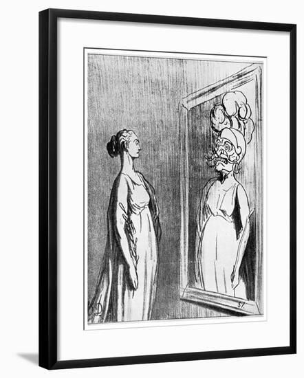 Total War: What Old Mirrors They Make Nowadays, 1868-Honore Daumier-Framed Giclee Print