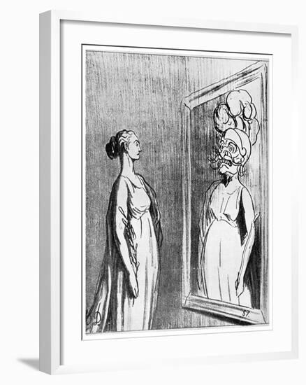 Total War: What Old Mirrors They Make Nowadays, 1868-Honore Daumier-Framed Giclee Print