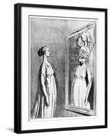 Total War: What Old Mirrors They Make Nowadays, 1868-Honore Daumier-Framed Giclee Print