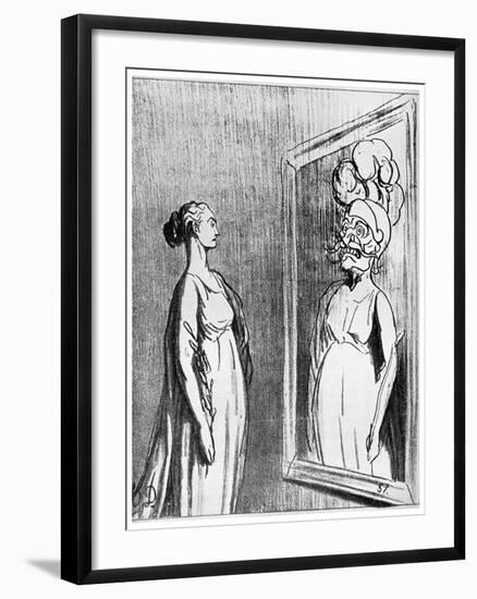 Total War: What Old Mirrors They Make Nowadays, 1868-Honore Daumier-Framed Giclee Print