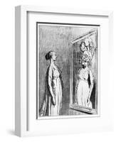 Total War: What Old Mirrors They Make Nowadays, 1868-Honore Daumier-Framed Giclee Print