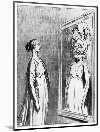 Total War: What Old Mirrors They Make Nowadays, 1868-Honore Daumier-Mounted Giclee Print