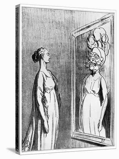 Total War: What Old Mirrors They Make Nowadays, 1868-Honore Daumier-Stretched Canvas
