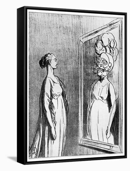 Total War: What Old Mirrors They Make Nowadays, 1868-Honore Daumier-Framed Stretched Canvas