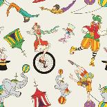 Lovely Circus Collection Seamless Isolated over Grey-Totallypic-Mounted Art Print