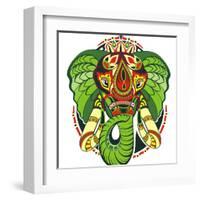 Totem Animal.Elephant-worksart-Framed Art Print