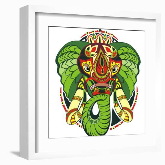 Totem Animal.Elephant-worksart-Framed Art Print