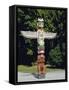 Totem in Stanley Park, Vancouver, British Columbia, Canada-Robert Harding-Framed Stretched Canvas