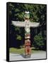 Totem in Stanley Park, Vancouver, British Columbia, Canada-Robert Harding-Framed Stretched Canvas