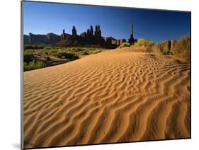 Totem Pole and Sand Springs, Monument Valley Tribal Park, Arizona, USA-Lee Frost-Mounted Photographic Print