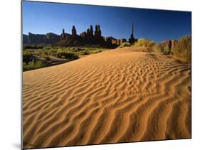 Totem Pole and Sand Springs, Monument Valley Tribal Park, Arizona, USA-Lee Frost-Mounted Photographic Print